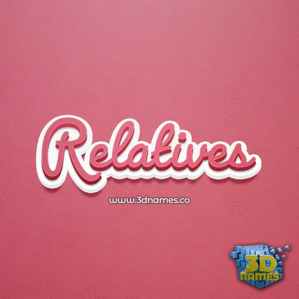 relatives in Red Scribble style - 3D name wallpaper