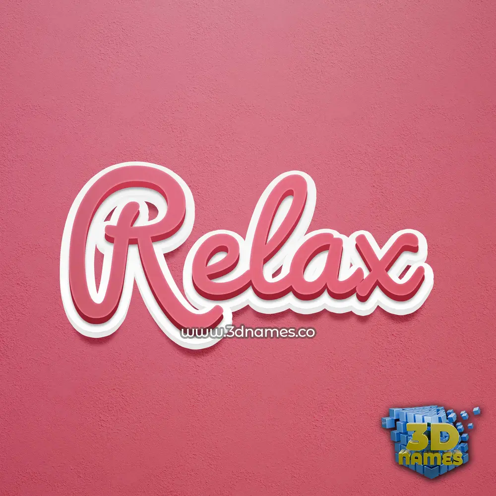 relax in Red Scribble style - 3D name wallpaper