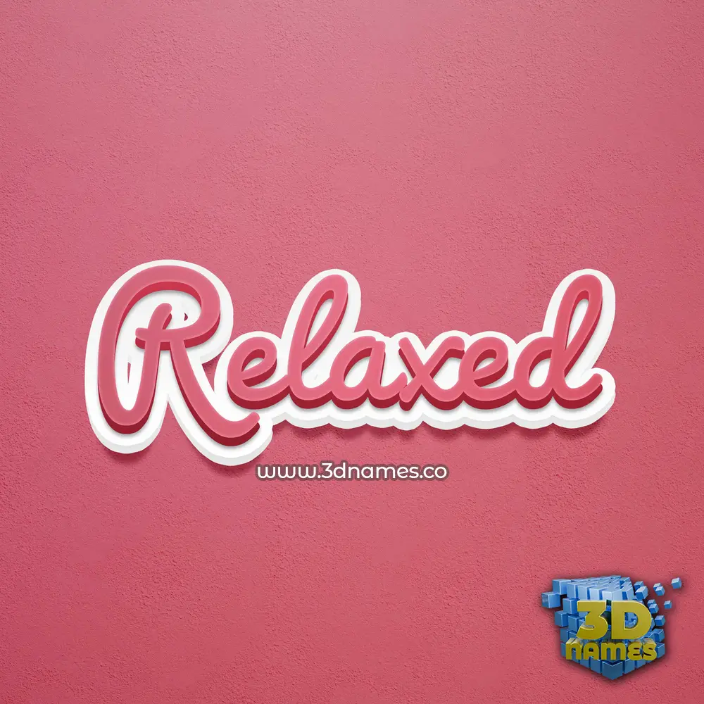relaxed in Red Scribble style - 3D name wallpaper