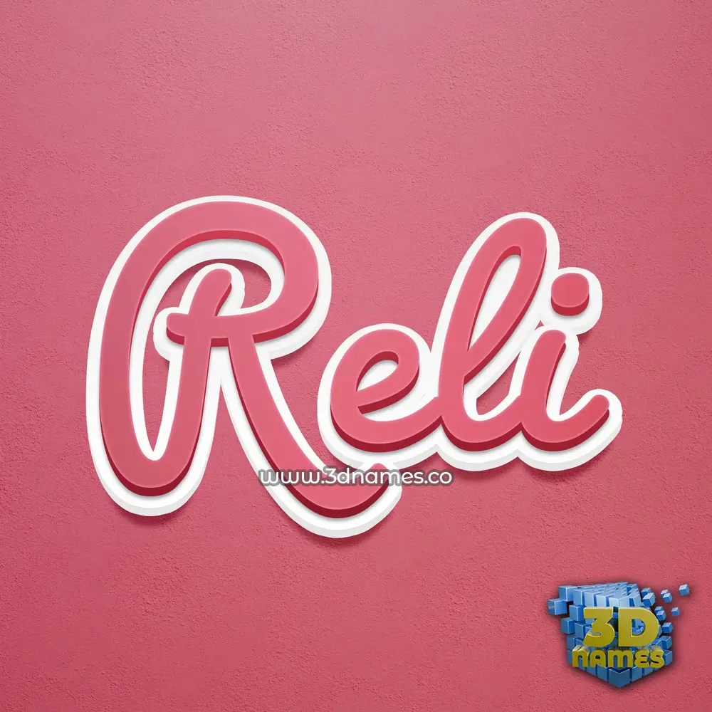 reli in Red Scribble style - 3D name wallpaper