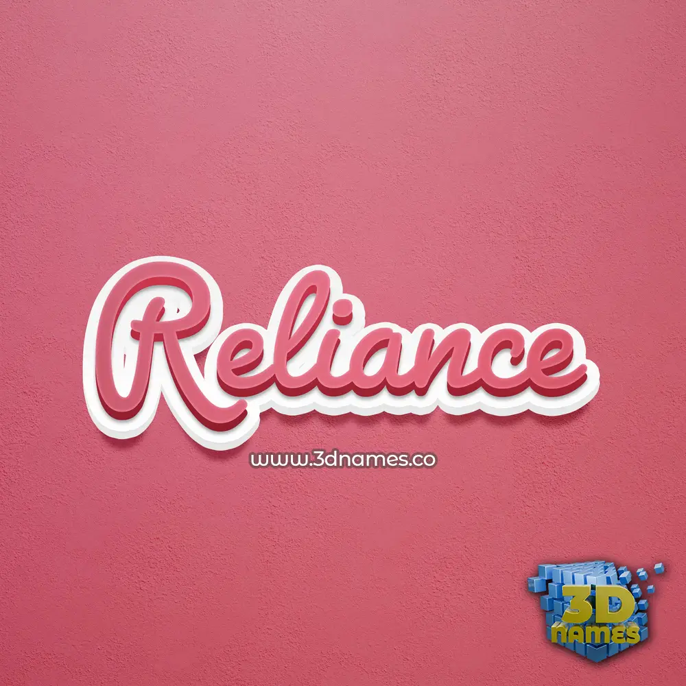 reliance in Red Scribble style - 3D name wallpaper