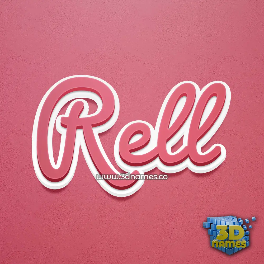 rell in Red Scribble style - 3D name wallpaper