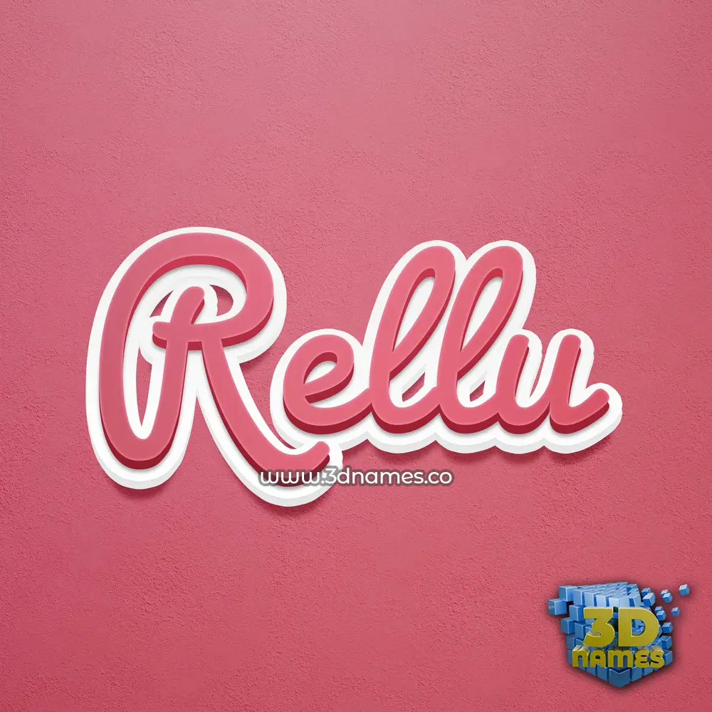 rellu in Red Scribble style - 3D name wallpaper
