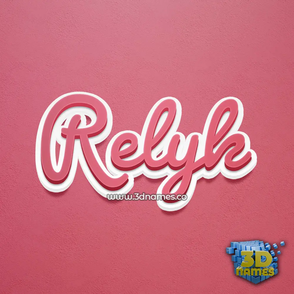relyk in Red Scribble style - 3D name wallpaper