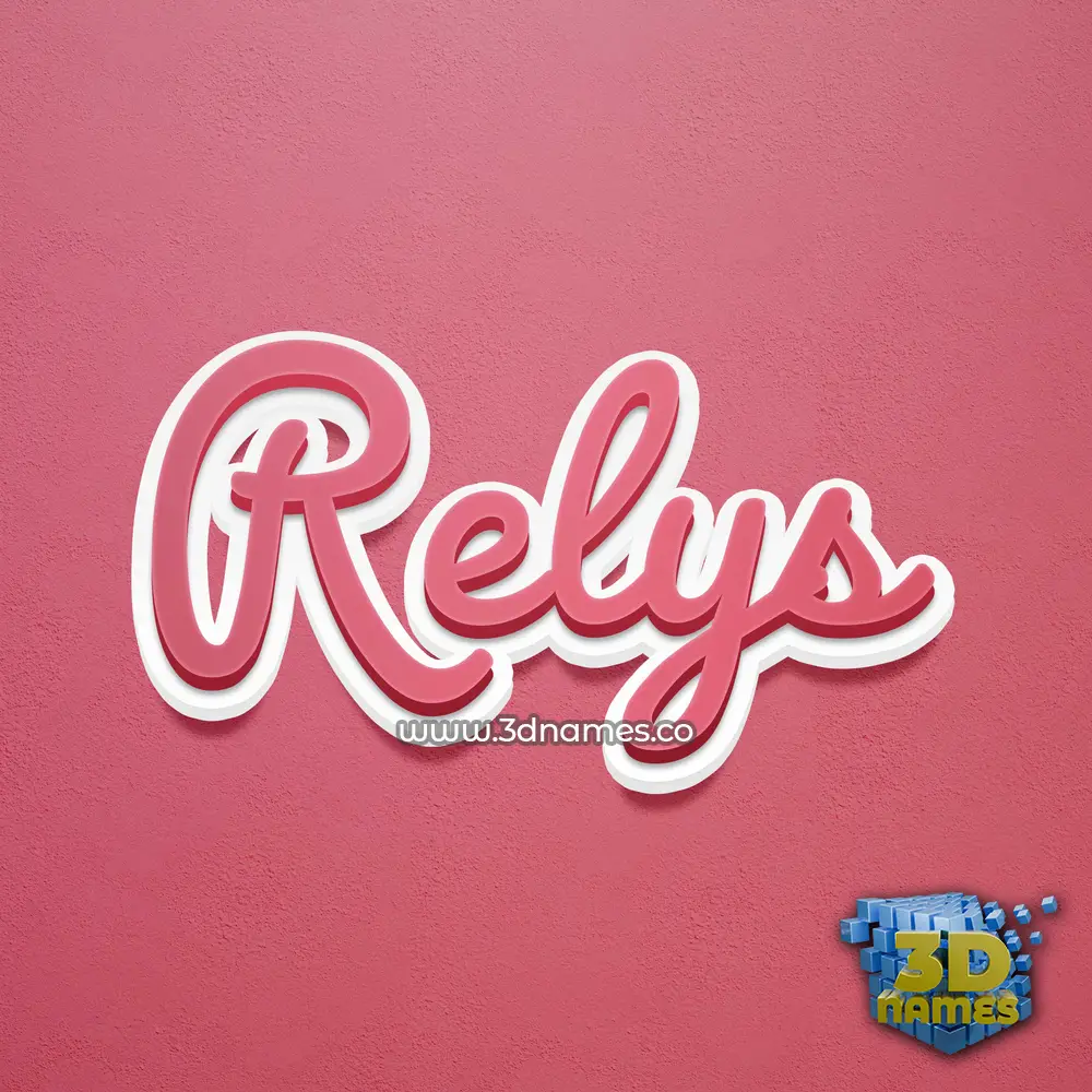 relys in Red Scribble style - 3D name wallpaper