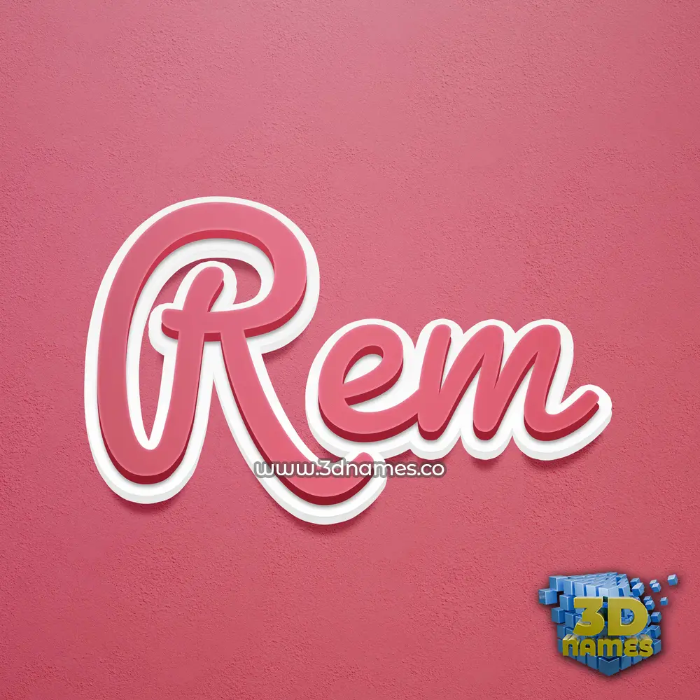 rem in Red Scribble style - 3D name wallpaper
