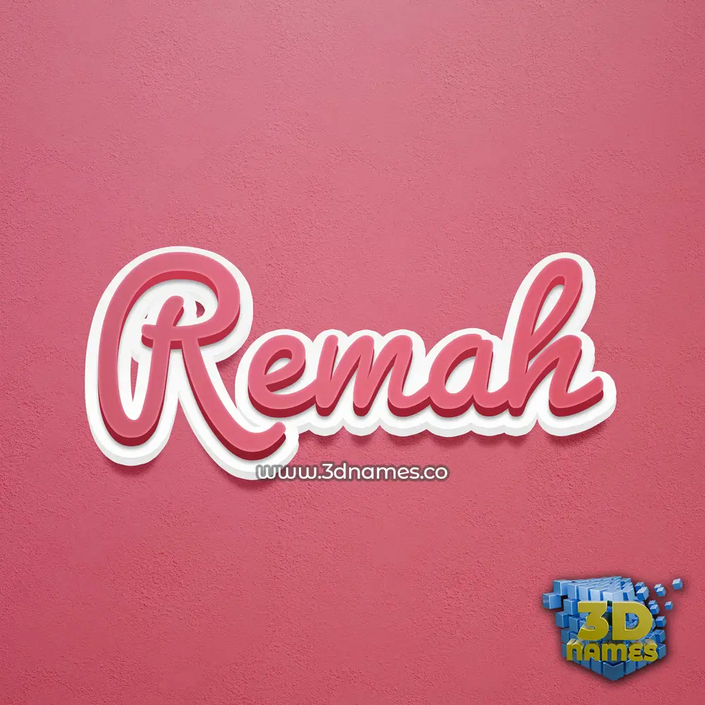 remah in Red Scribble style - 3D name wallpaper
