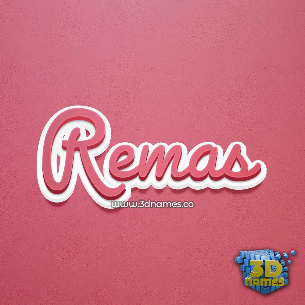 remas in Red Scribble style - 3D name wallpaper