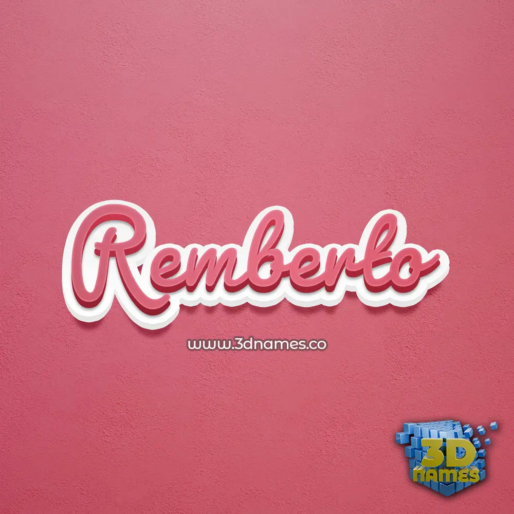 remberto in Red Scribble style - 3D name wallpaper
