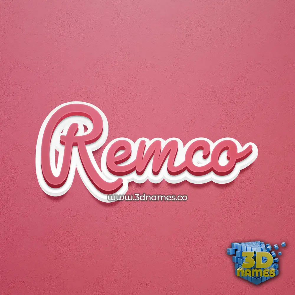 remco in Red Scribble style - 3D name wallpaper