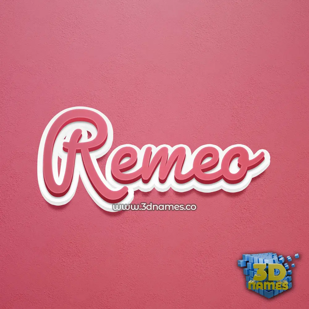 remeo in Red Scribble style - 3D name wallpaper