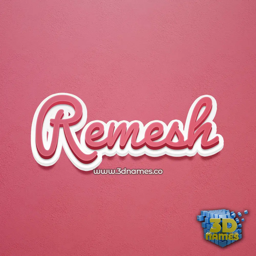 remesh in Red Scribble style - 3D name wallpaper