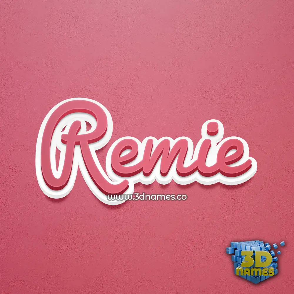 remie in Red Scribble style - 3D name wallpaper