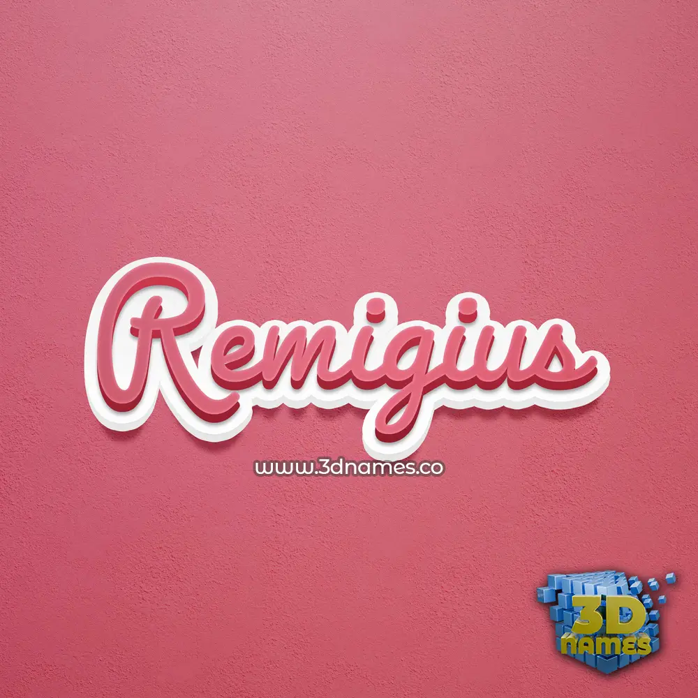 remigius in Red Scribble style - 3D name wallpaper