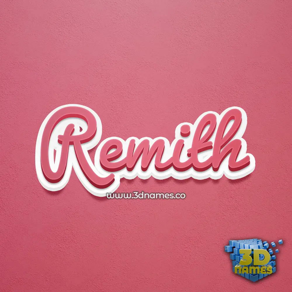 remith in Red Scribble style - 3D name wallpaper