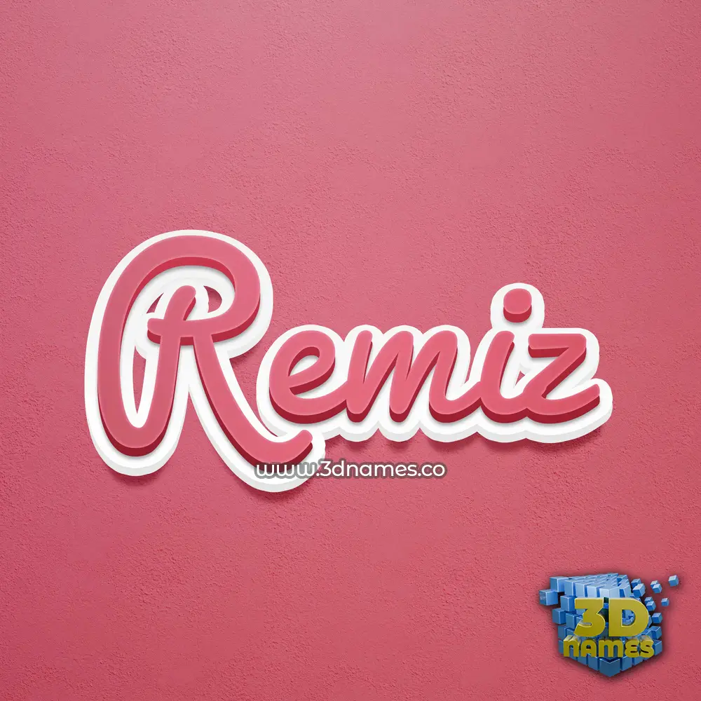 remiz in Red Scribble style - 3D name wallpaper