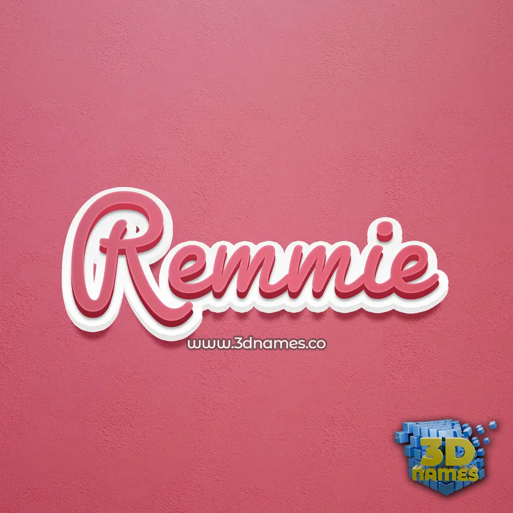 remmie in Red Scribble style - 3D name wallpaper