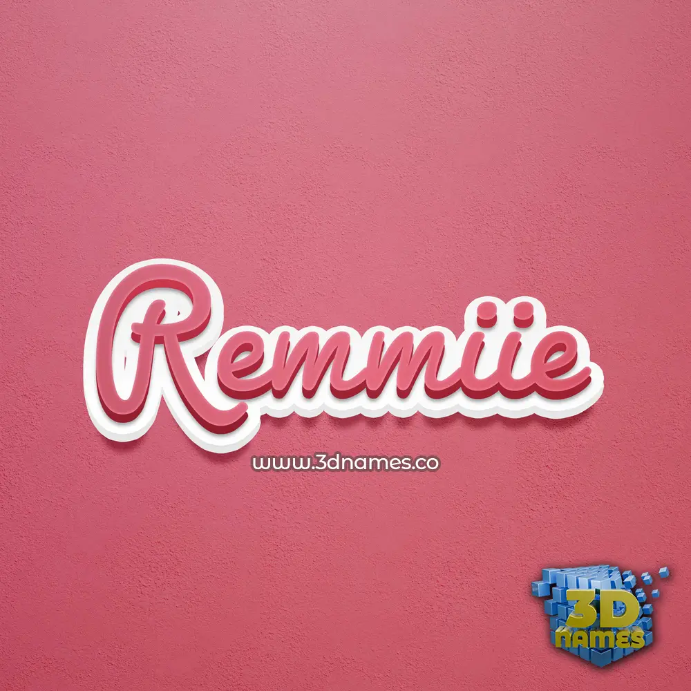 remmiie in Red Scribble style - 3D name wallpaper