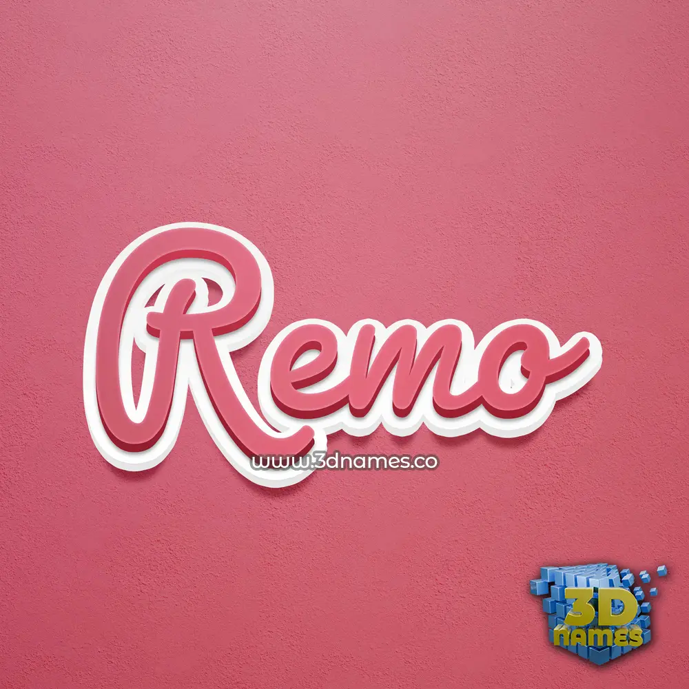 remo in Red Scribble style - 3D name wallpaper