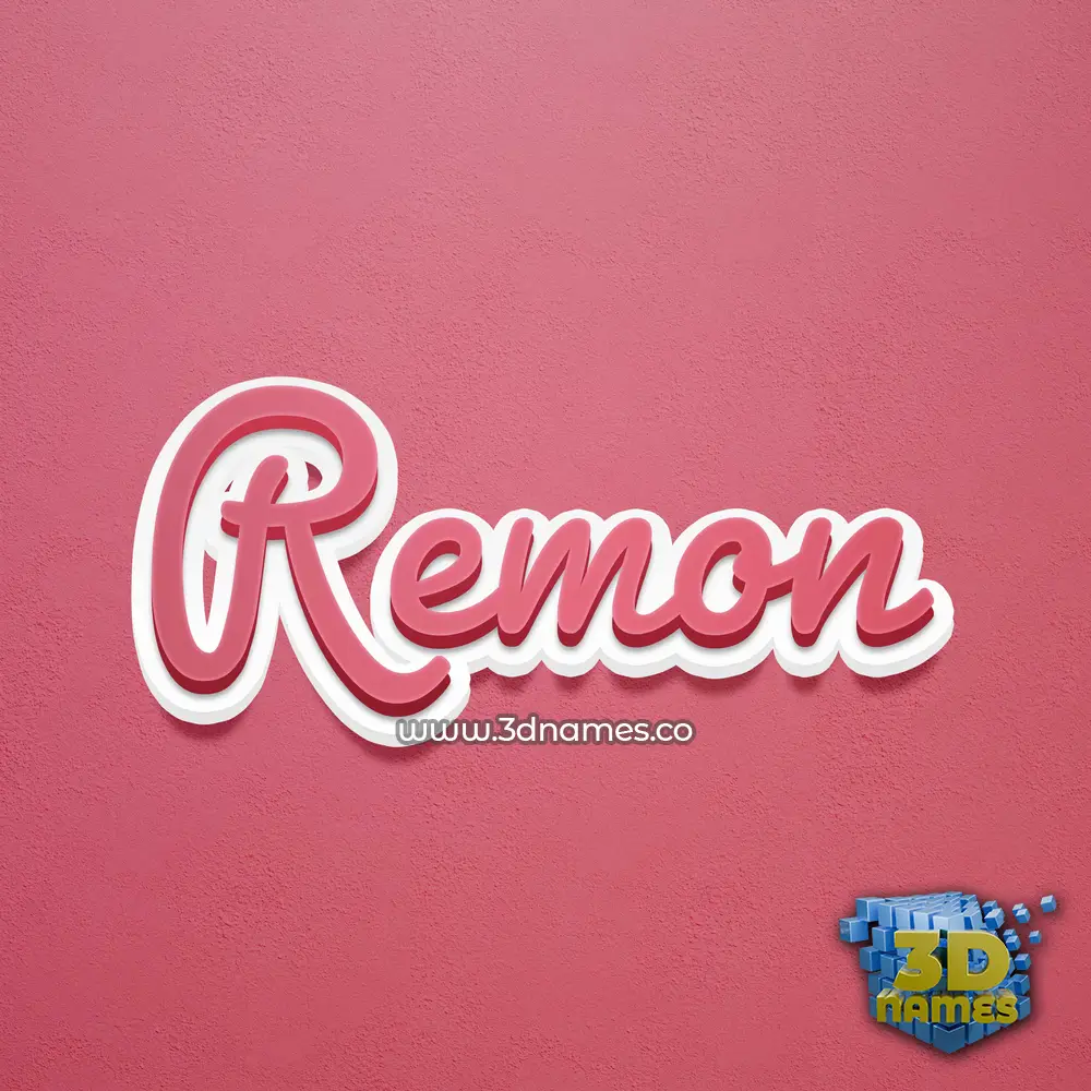 remon in Red Scribble style - 3D name wallpaper