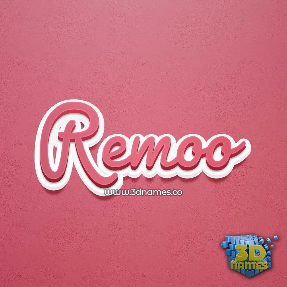 remoo in Red Scribble style - 3D name wallpaper