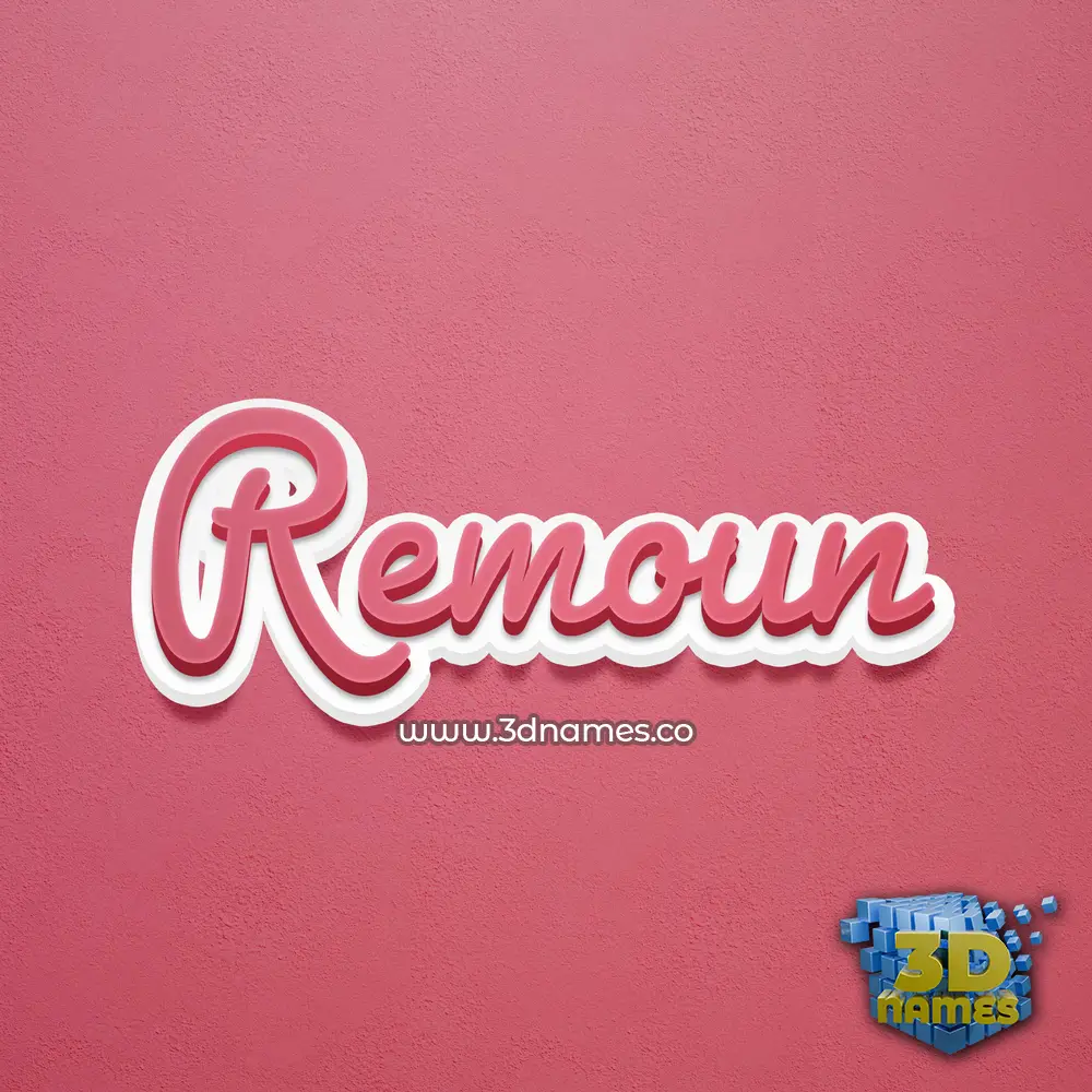 remoun in Red Scribble style - 3D name wallpaper