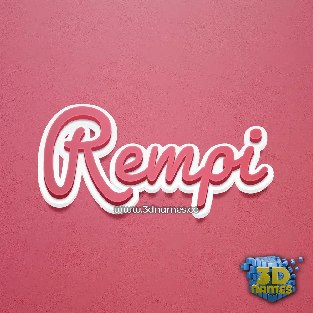 rempi in Red Scribble style - 3D name wallpaper