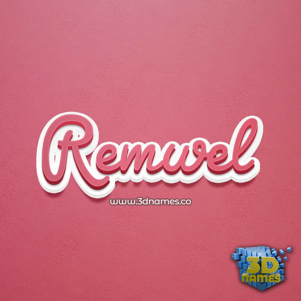 remwel in Red Scribble style - 3D name wallpaper
