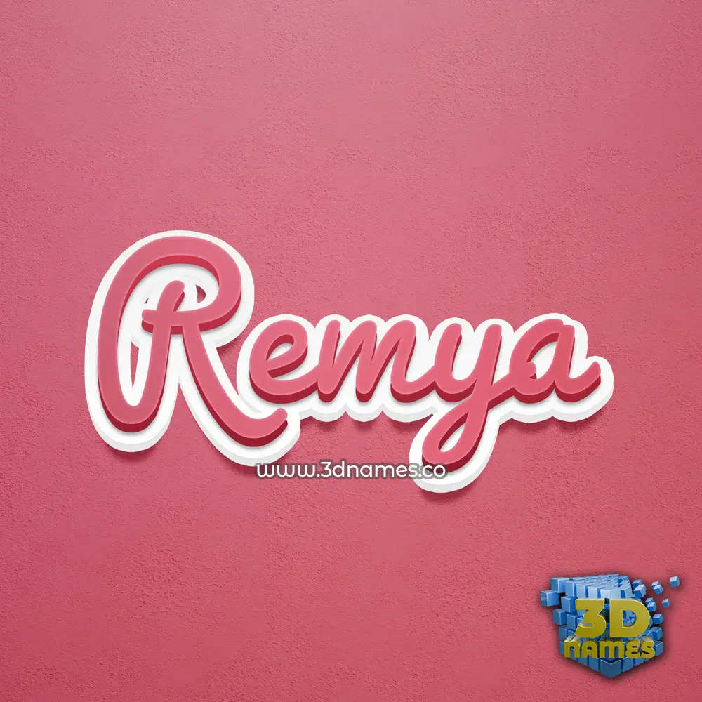 remya in Red Scribble style - 3D name wallpaper