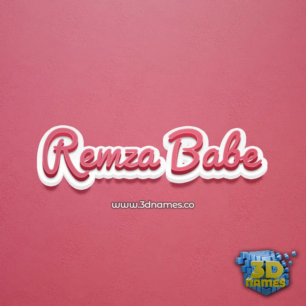 remza babe in Red Scribble style - 3D name wallpaper