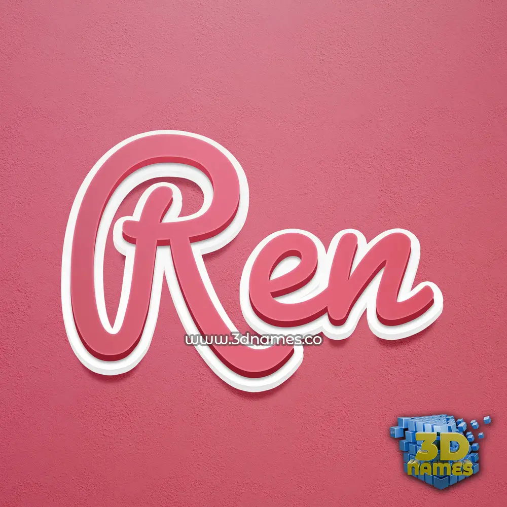 ren in Red Scribble style - 3D name wallpaper