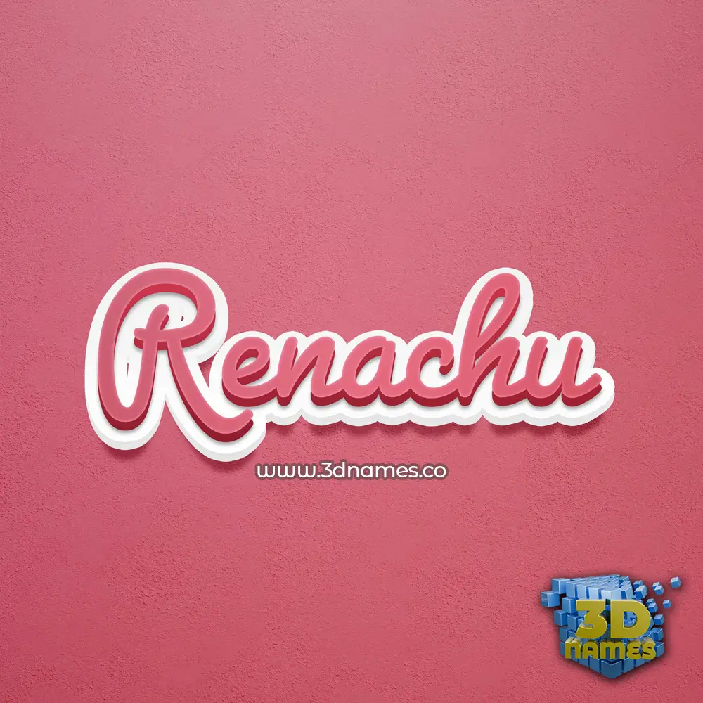 renachu in Red Scribble style - 3D name wallpaper