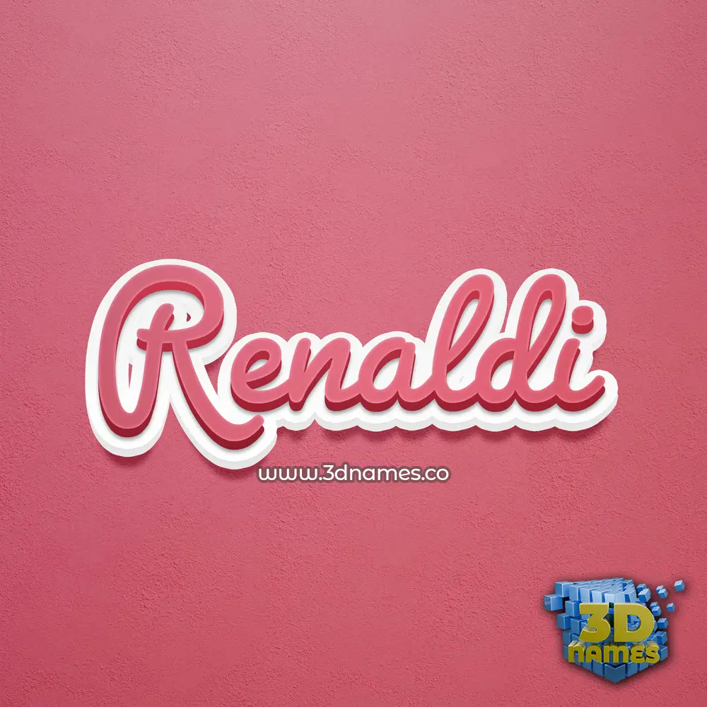 renaldi in Red Scribble style - 3D name wallpaper
