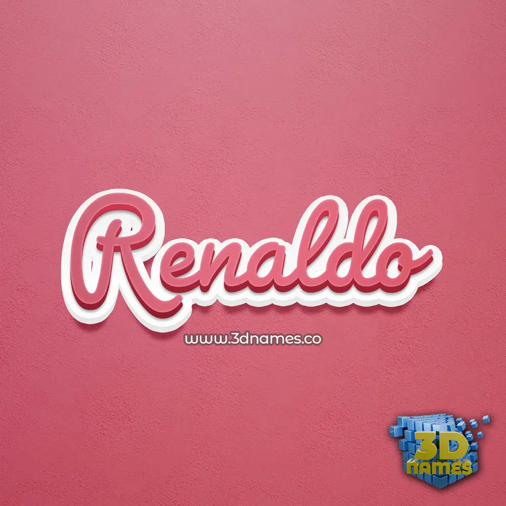 renaldo in Red Scribble style - 3D name wallpaper