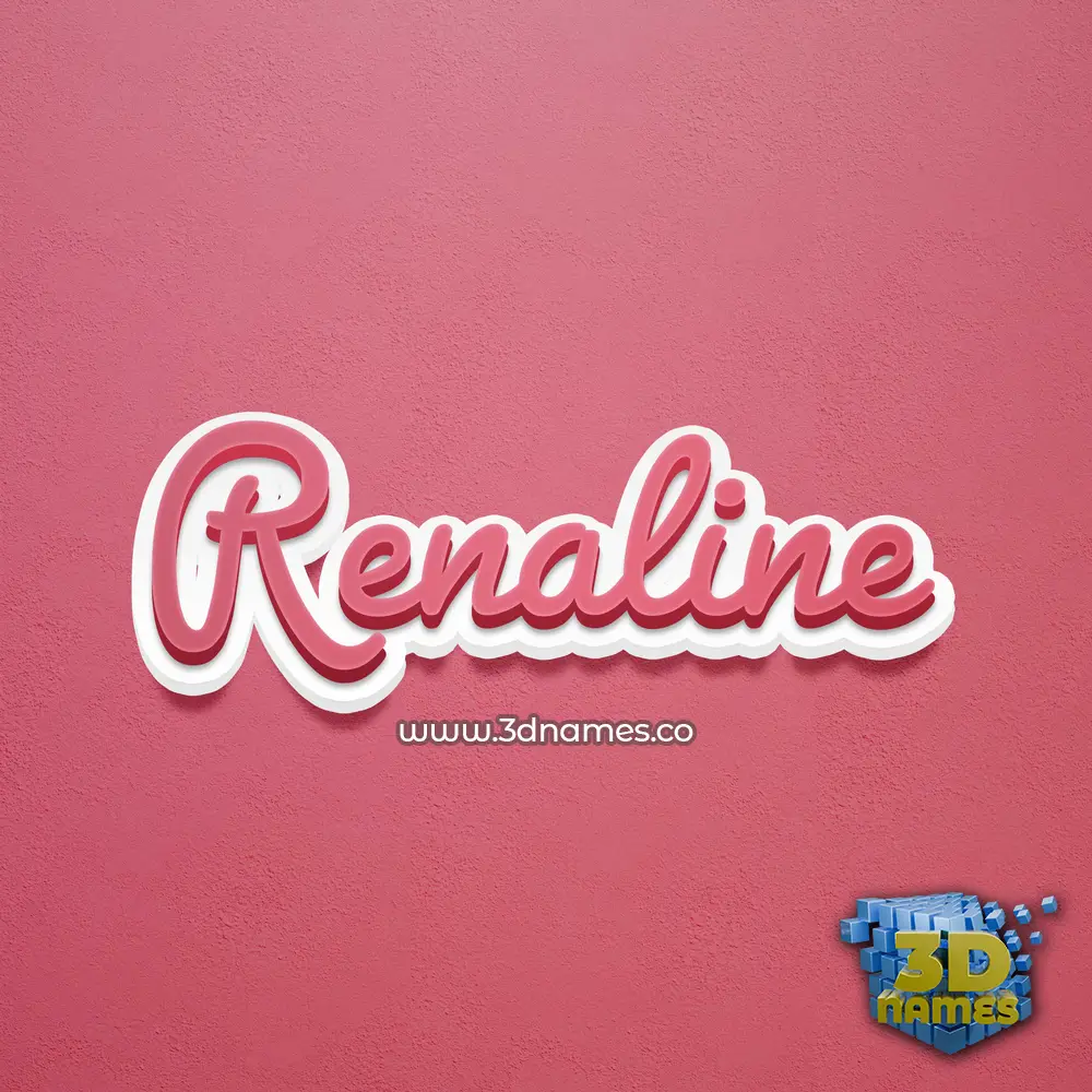 renaline in Red Scribble style - 3D name wallpaper