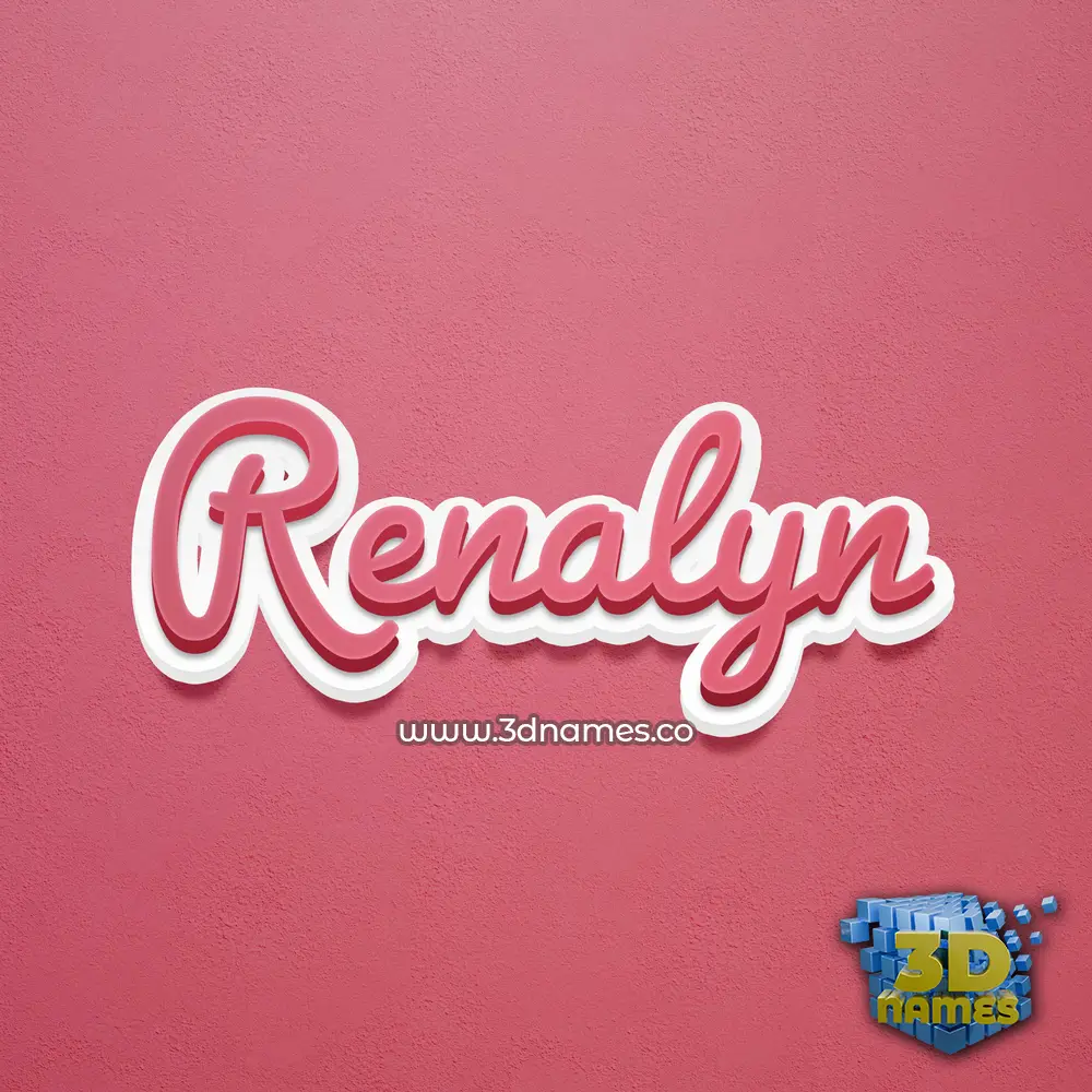 renalyn in Red Scribble style - 3D name wallpaper