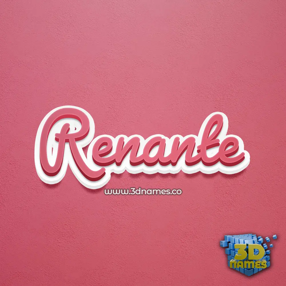 renante in Red Scribble style - 3D name wallpaper