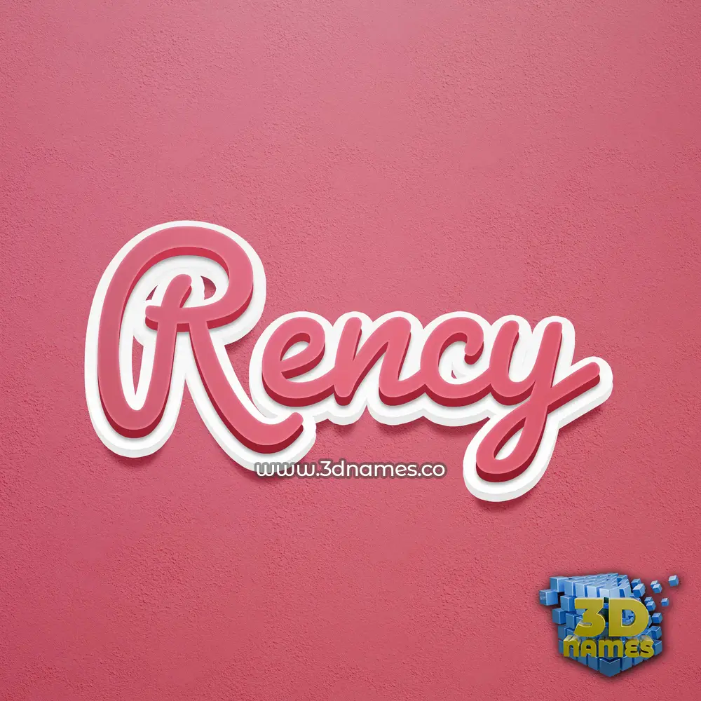 rency in Red Scribble style - 3D name wallpaper