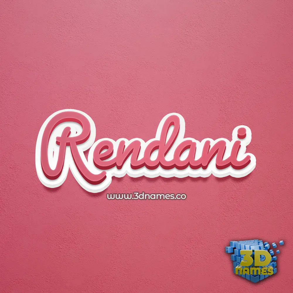 rendani in Red Scribble style - 3D name wallpaper