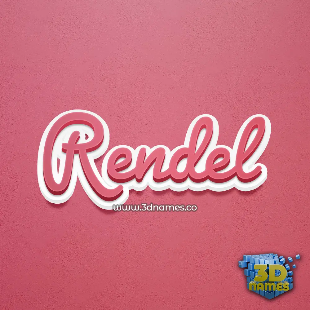rendel in Red Scribble style - 3D name wallpaper