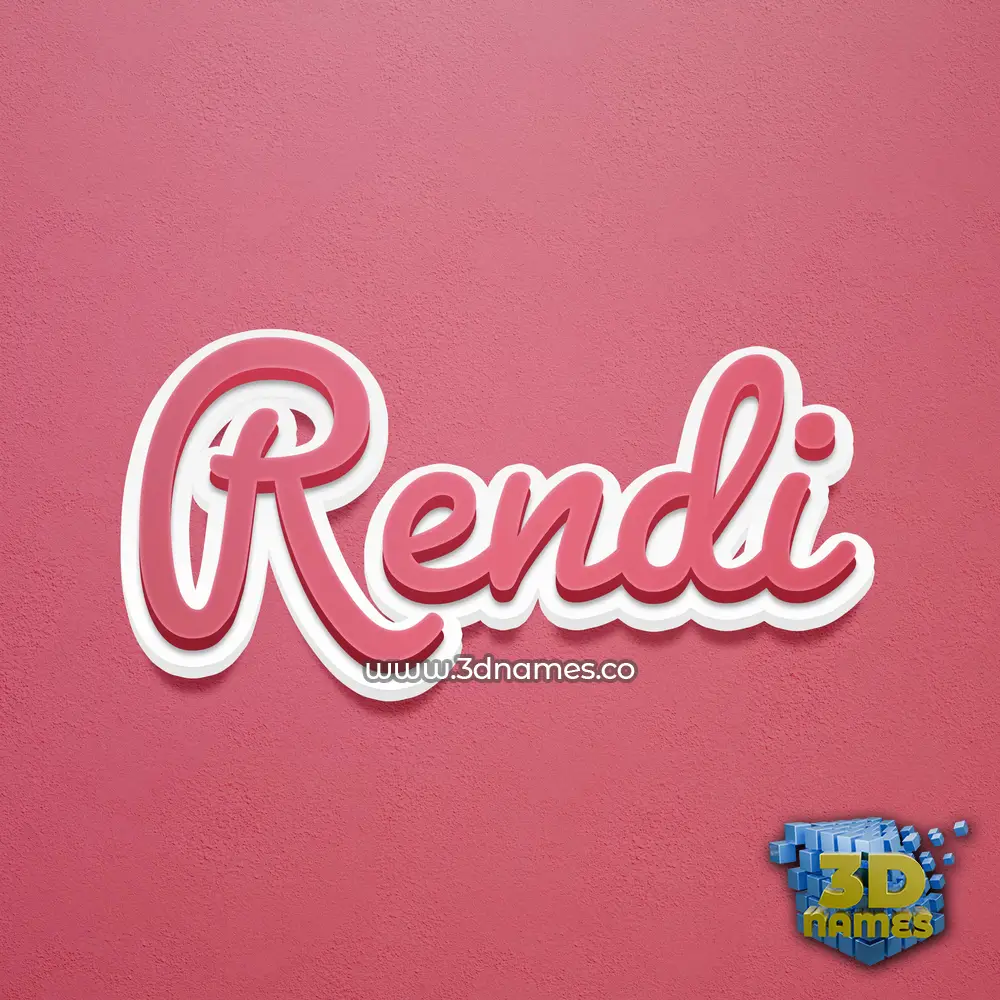 rendi in Red Scribble style - 3D name wallpaper