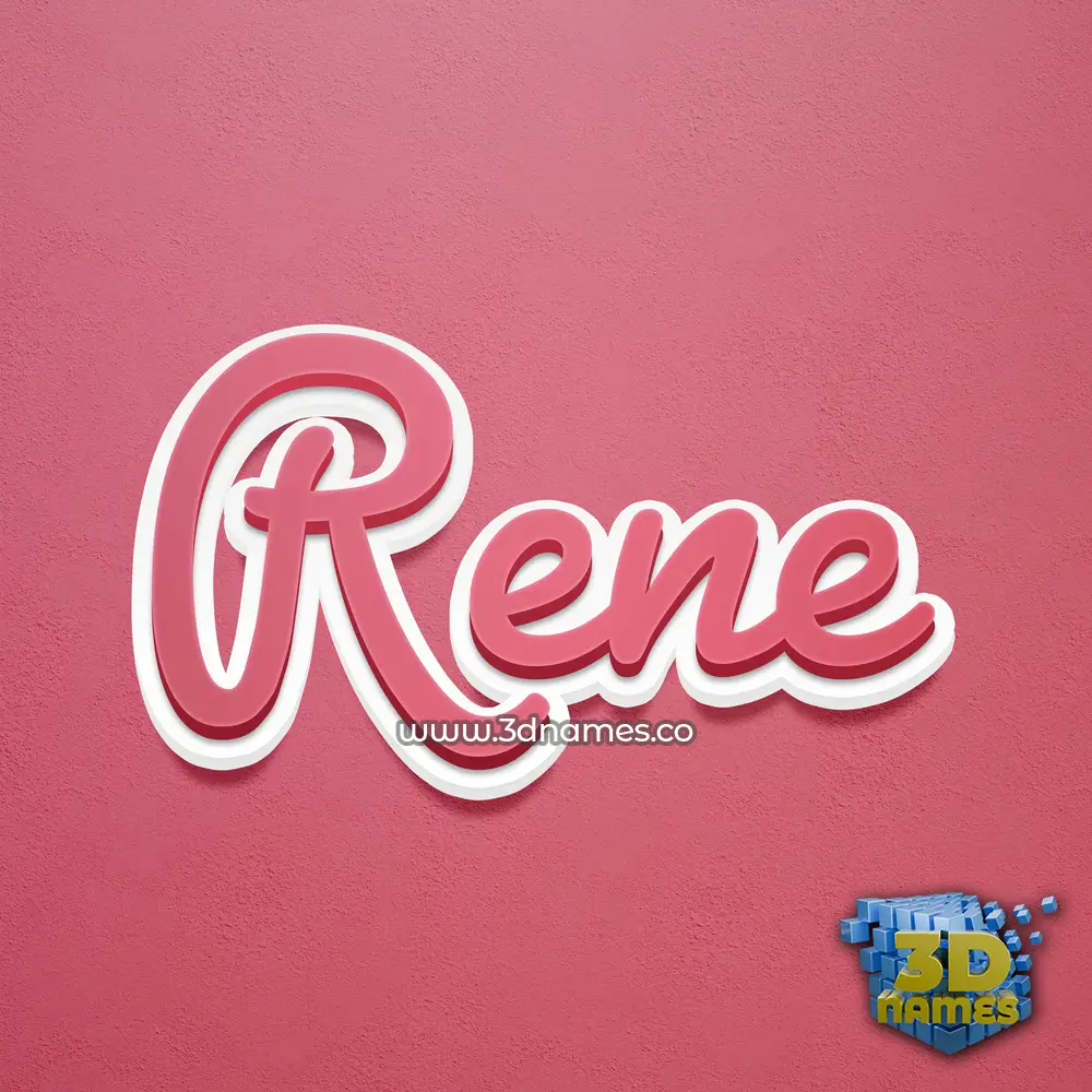 rene in Red Scribble style - 3D name wallpaper