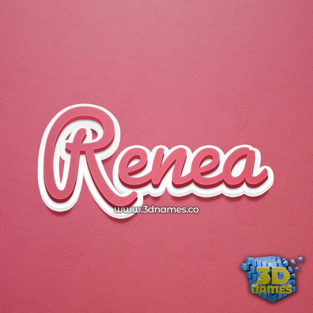 renea in Red Scribble style - 3D name wallpaper