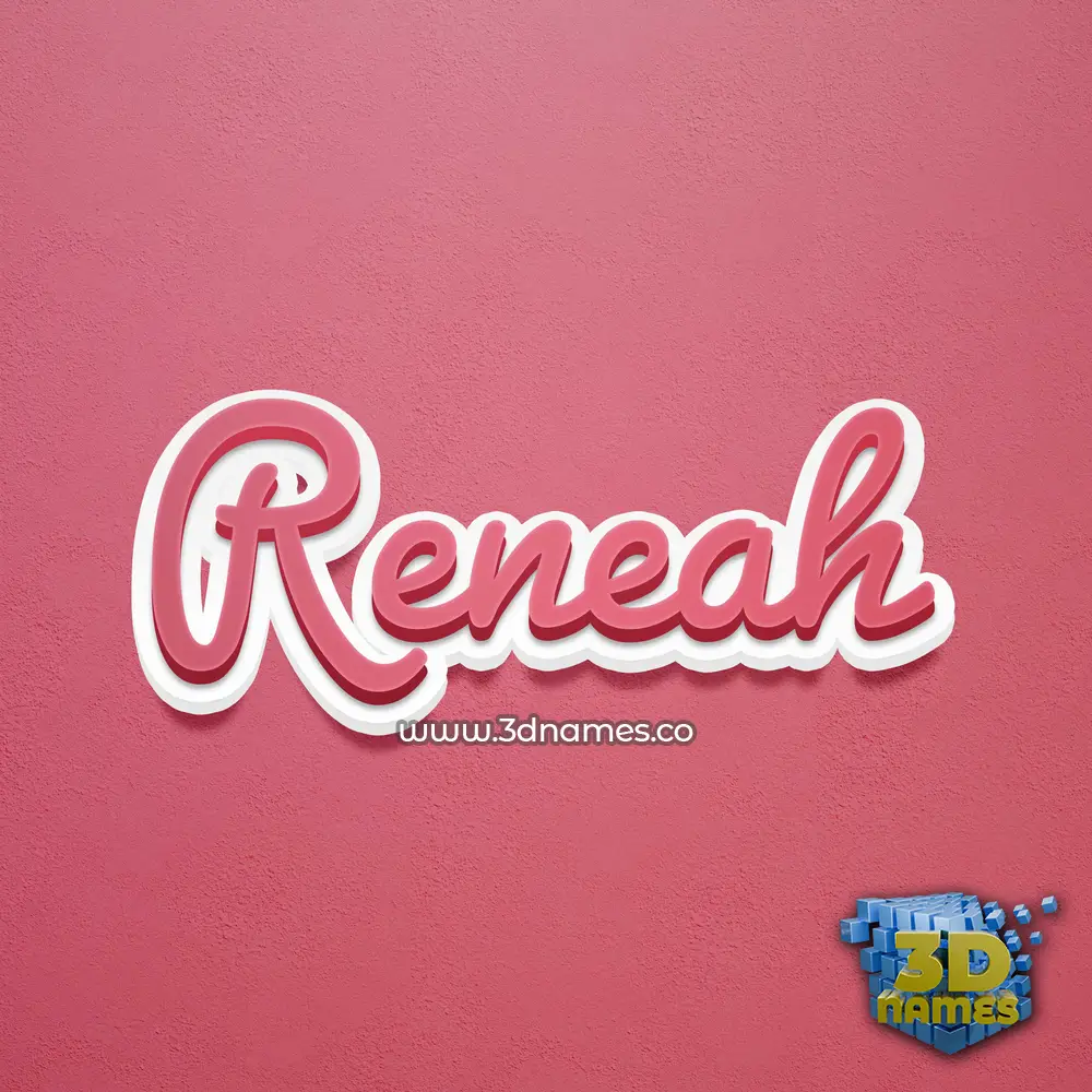 reneah in Red Scribble style - 3D name wallpaper