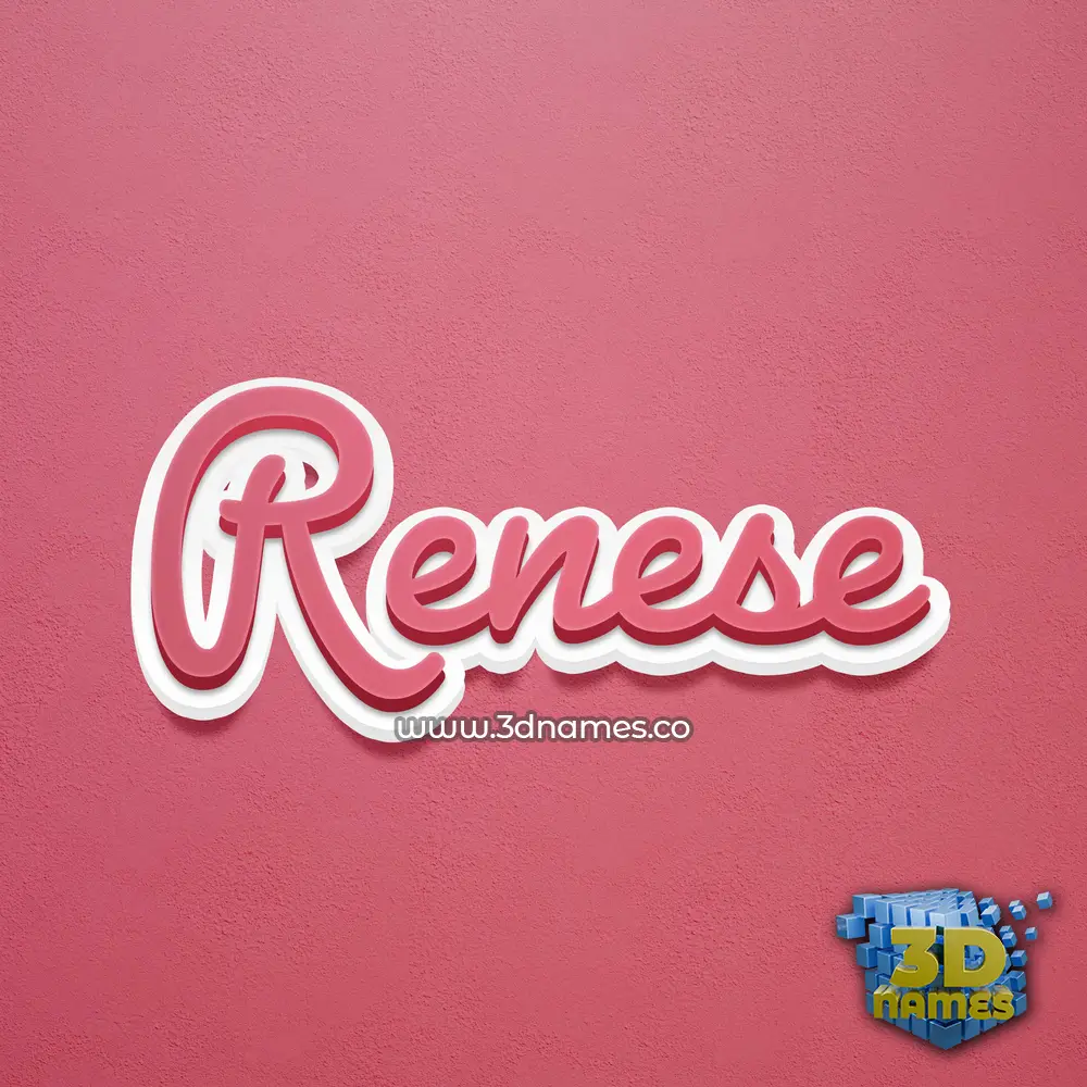 renese in Red Scribble style - 3D name wallpaper
