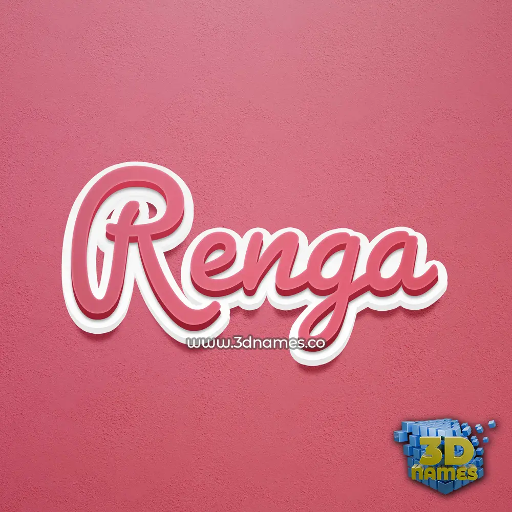 renga in Red Scribble style - 3D name wallpaper