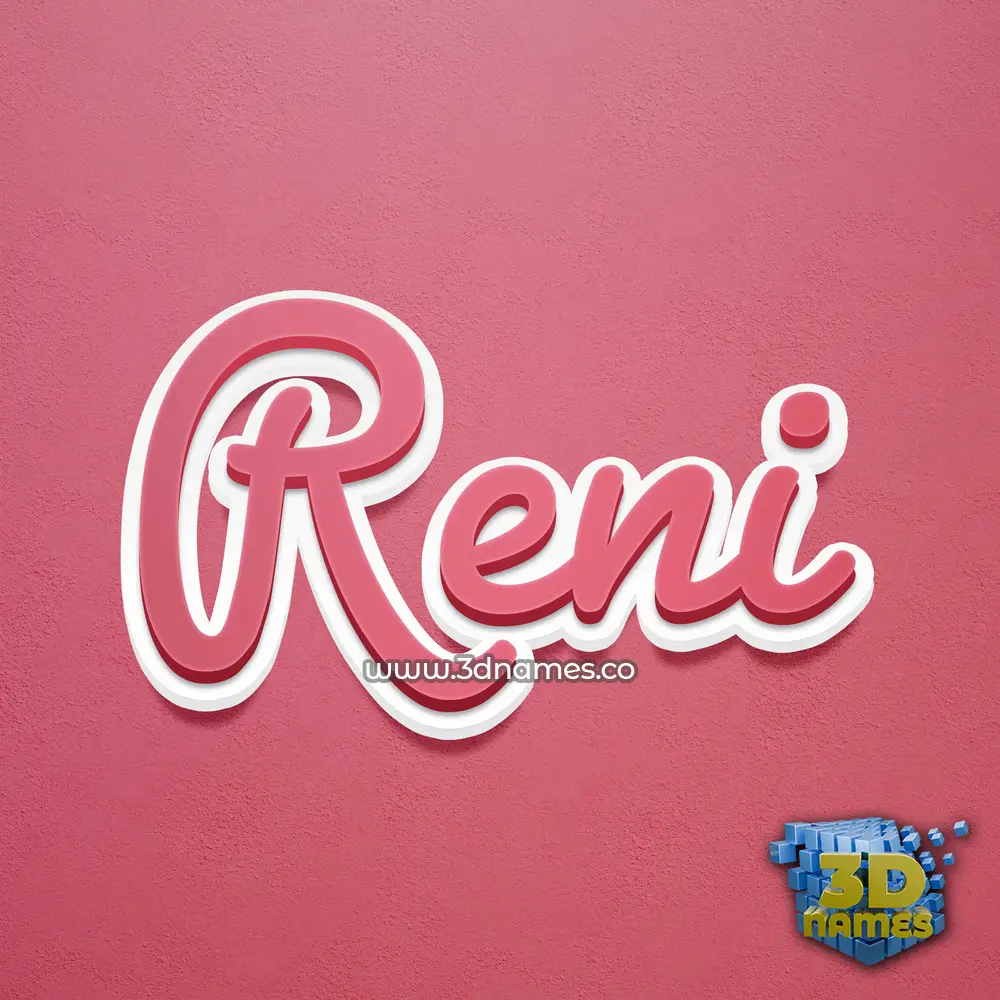 reni in Red Scribble style - 3D name wallpaper