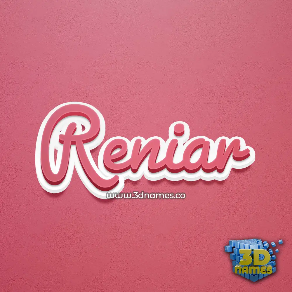 reniar in Red Scribble style - 3D name wallpaper