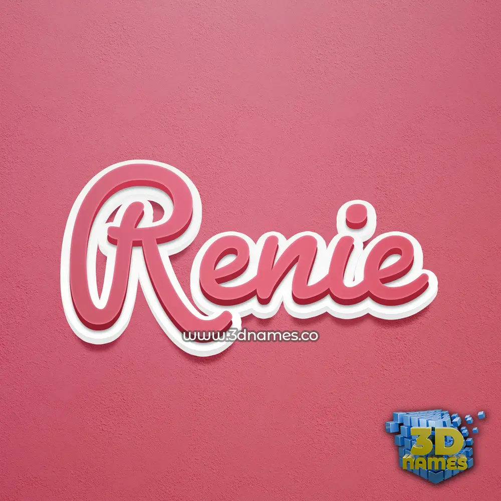 renie in Red Scribble style - 3D name wallpaper