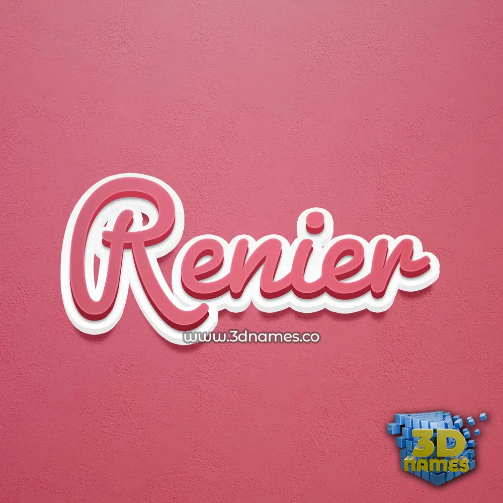 renier in Red Scribble style - 3D name wallpaper